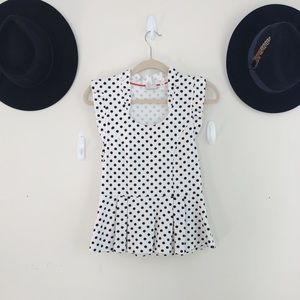 Anthropologie Polka Dot Peplum Top Sz Small